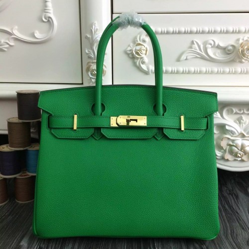 Hermes Birkin 30cm Bag In Bamboo Clemence Leather