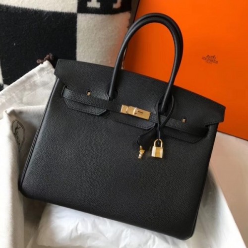 Hermes Birkin 30cm Bag In Black Clemence Leather