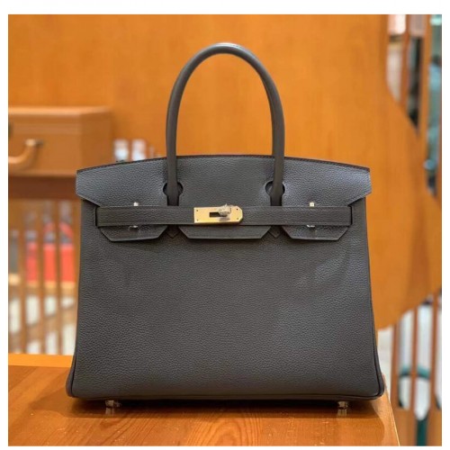 Hermes Birkin 30cm Bag In Black Togo Leather