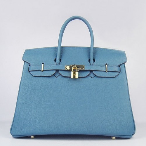 Hermes Birkin 30cm Bag In Blue Jean Togo Leather