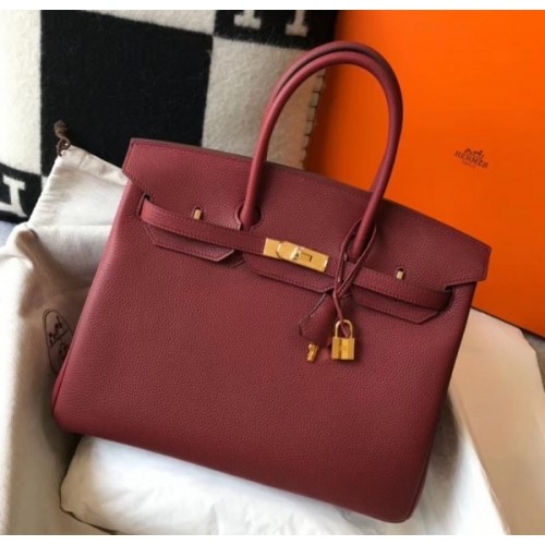 Hermes Birkin 30cm Bag In Bordeaux Clemence Leather