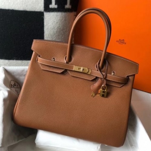 Hermes Birkin 30cm Bag In Brown Clemence Leather