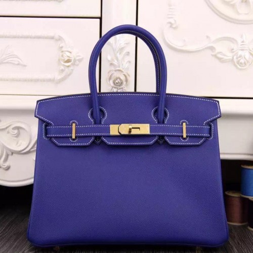 Hermes Birkin 30cm Bag In Electric Blue Epsom Leather