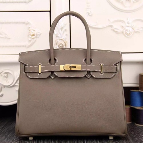 Hermes Birkin 30cm Bag In Etoupe Epsom Leather