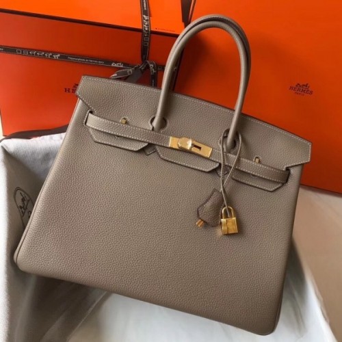 Hermes Birkin 30cm Bag In Grey Clemence Leather