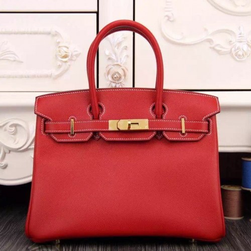 Hermes Birkin 30cm Bag In Red Epsom Leather