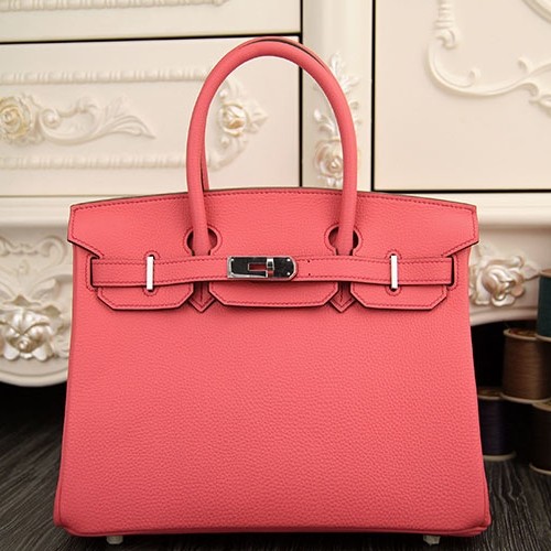 Hermes Birkin 30cm Bag In Rose Lipstick Clemence Leather