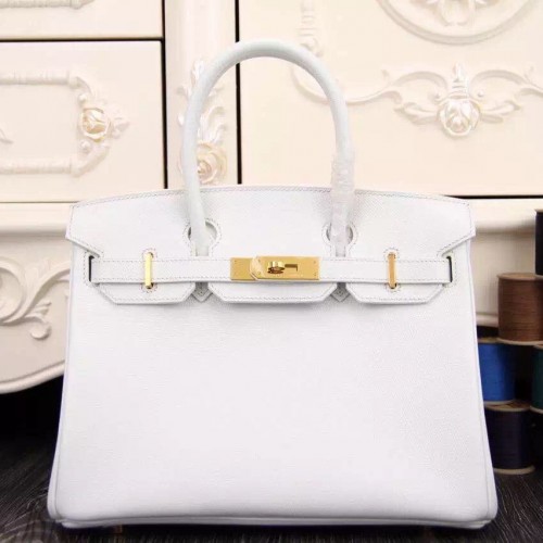 Hermes Birkin 30cm Bag In White Epsom Leather