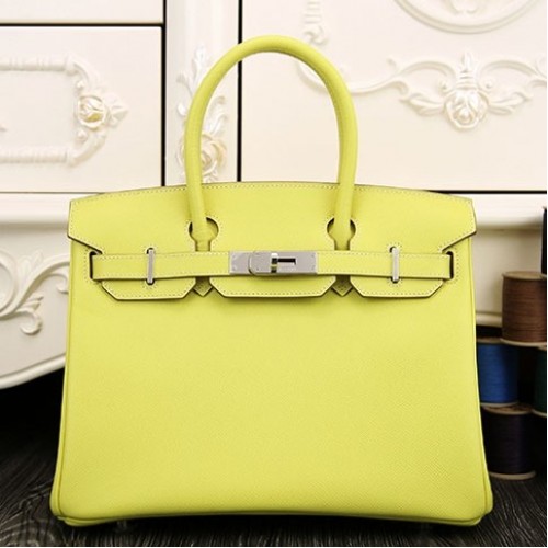 Hermes Birkin 30cm Bag In Yellow Epsom Leather