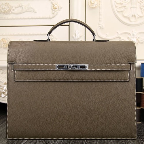 Hermes Grey Kelly Depeche 38cm Briefcase Bag