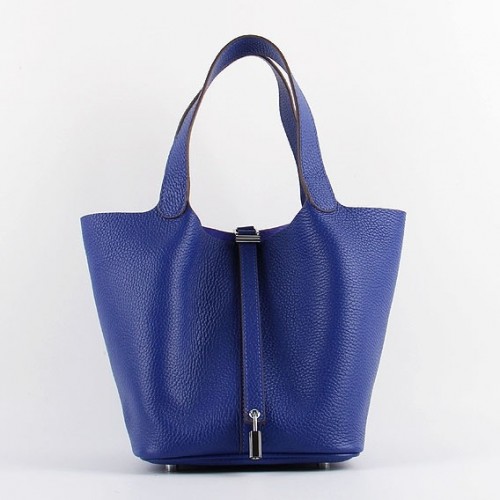 Hermes Picotin Lock Bag In Electric Blue Leather