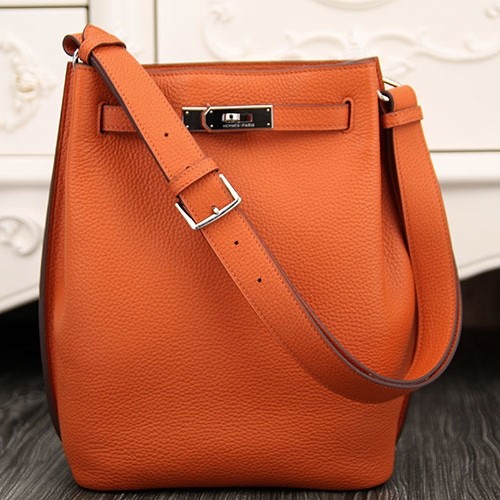 Hermes So Kelly 22cm Bag In Orange Leather