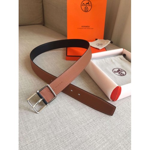 Hermes Brown Saddle 38MM Reversible Belt