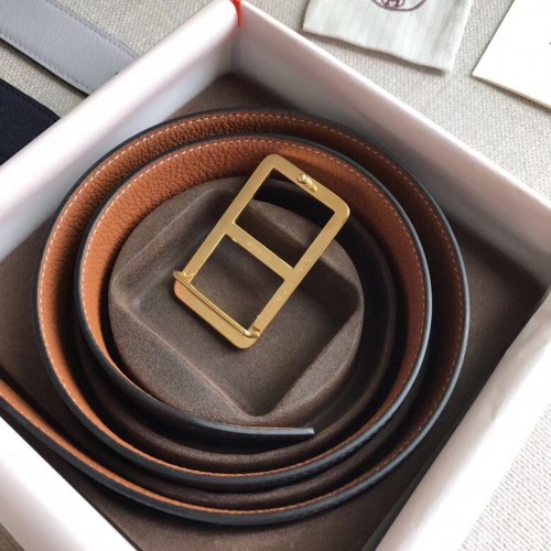 Hermes Officier Belt Buckle &amp; Brown 38MM Strap