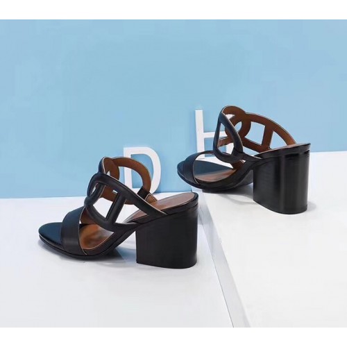 Hermes Black Peace Sandals