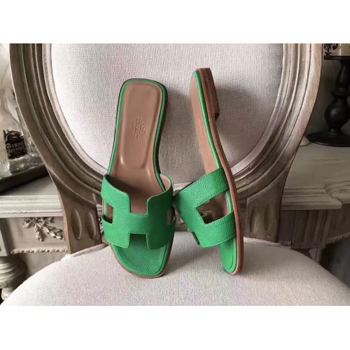 Hermes Oran Sandals In Bamboo Epsom Leather