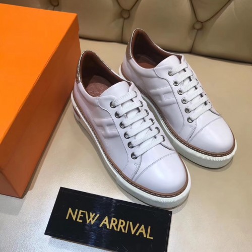 Hermes White Polo Sneakers