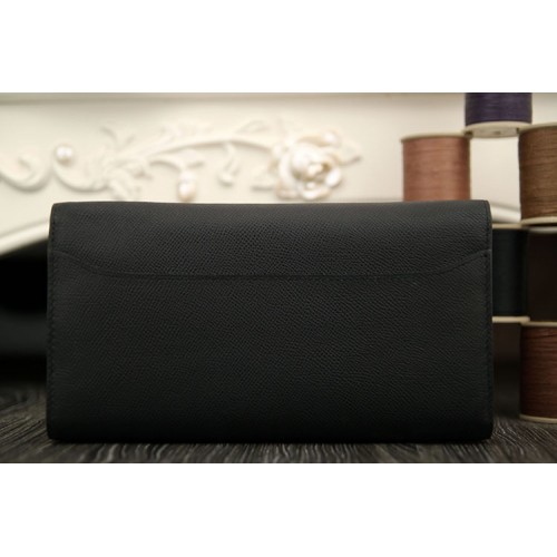 Hermes Constance Wallet In Black Epsom Leather