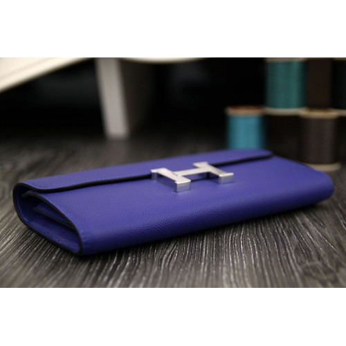 Hermes Constance Wallet In Electric Blue Epsom Leather