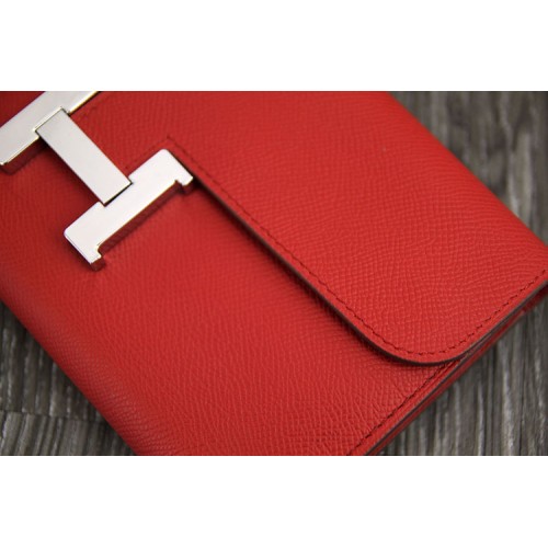 Hermes Constance Wallet In Red Epsom Leather